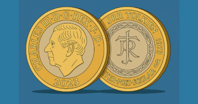 commemorative coin with the face of j. r. r. tolkien