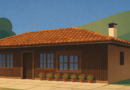 rural house on green hills