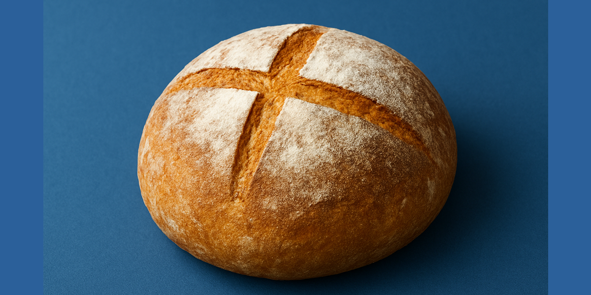 Bulgarian bread with colored salt