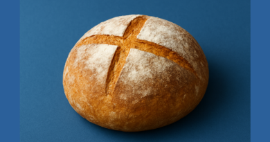 Bulgarian bread with colored salt