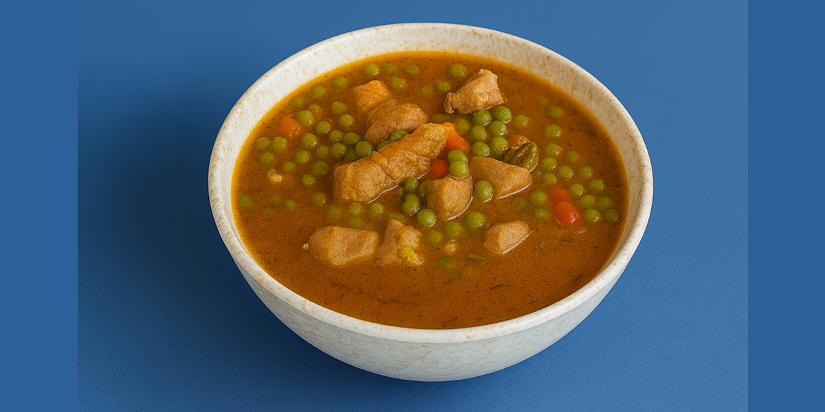 Pork stew with peas