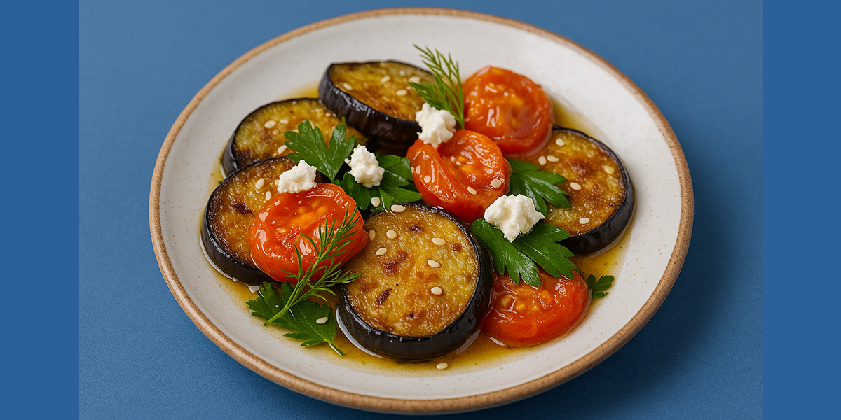 bg baked eggplant with tomatoes