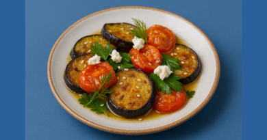 bg baked eggplant with tomatoes