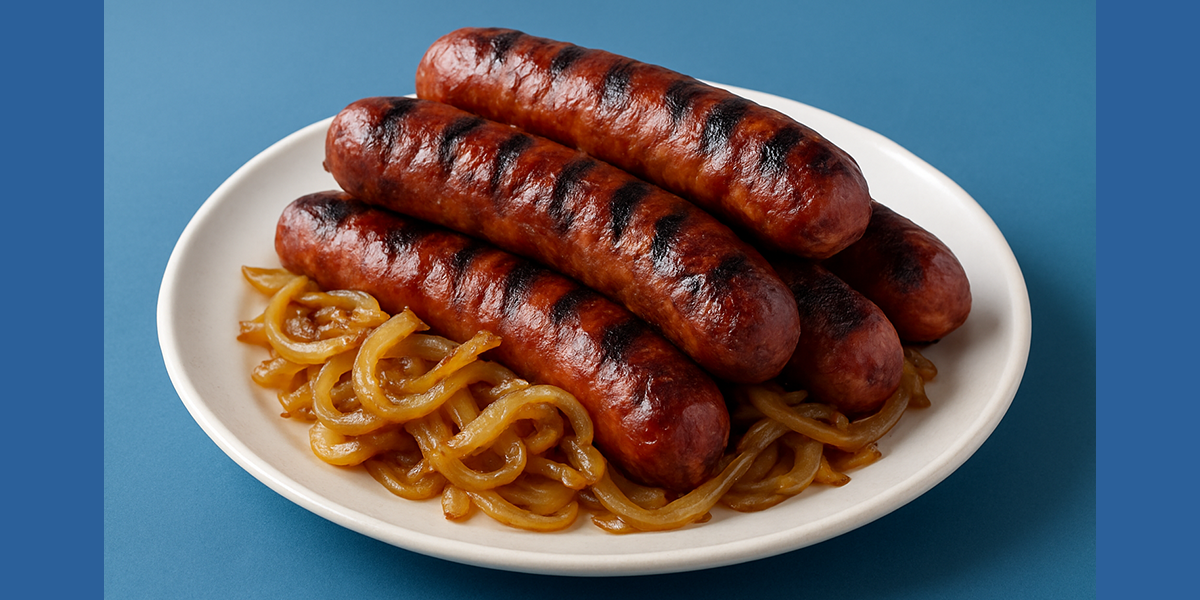 bg baked sausage with onions