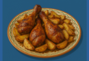 Traditional Bulgarian roasted chicken legs