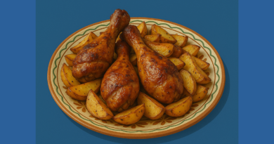 Traditional Bulgarian roasted chicken legs