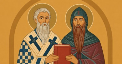 Saints Cyril and Methodius with red book