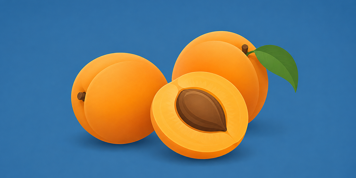 still life with apricots on blue